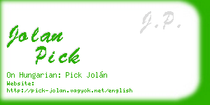 jolan pick business card