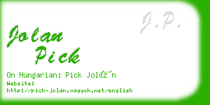 jolan pick business card